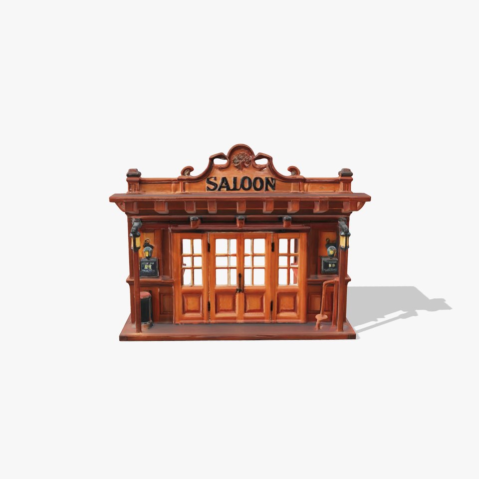 Western Saloon Facade Model Pack  D Architectural Design